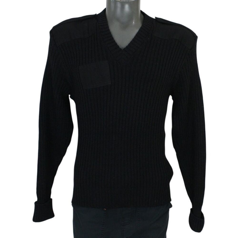 Vintage 80s Citadel Virgin Wool Commando British Military Ribbed Sweater 44